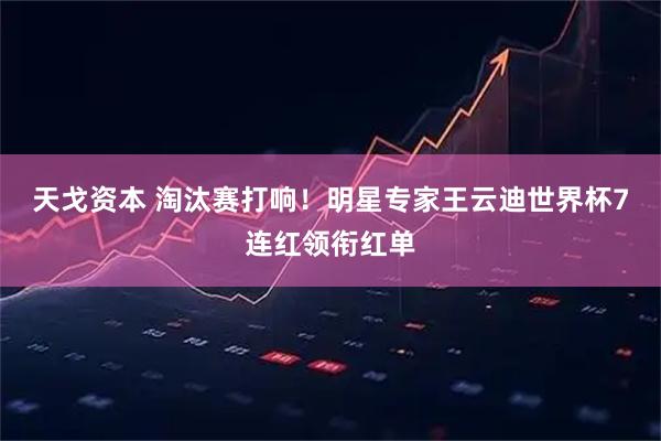 天戈资本 淘汰赛打响！明星专家王云迪世界杯7连红领衔红单